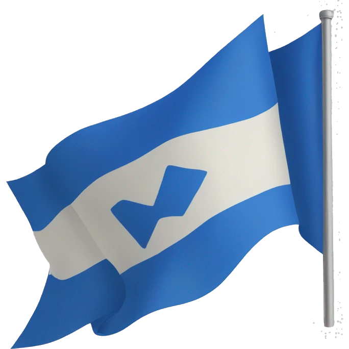 Blue flag horizontal from top and triangular from bottom  emoji