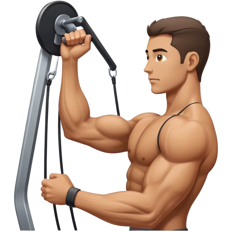 side-view man cable-machine tricep-pushdown emoji