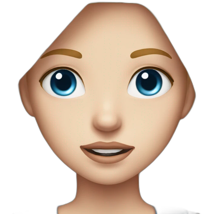 Girl with blond hair and blue eye take coup off blood emoji