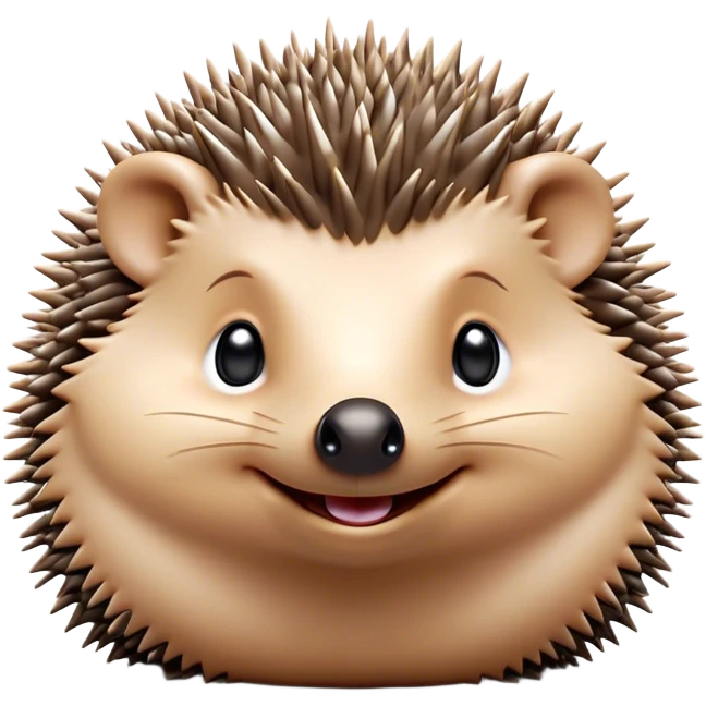 Cinematic Cheeky Hedgehog Portrait Emoji, Head tilted playfully with a mischievous squint and a tiny, cheeky grin, showcasing a compact, prickly body with soft quills and perky little ears, Simplified yet remarkably expressive features, highly detailed, glowing with a vibrant, playful glow, high shine, spirited and quirky, stylized with an air of whimsical woodland mischief, soft glowing outline, capturing the essence of a cheeky hedgehog that looks ready to roll out of the screen with playful attitude! emoji