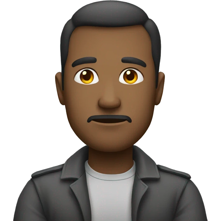 a man standing with arms crossed looking determined emoji