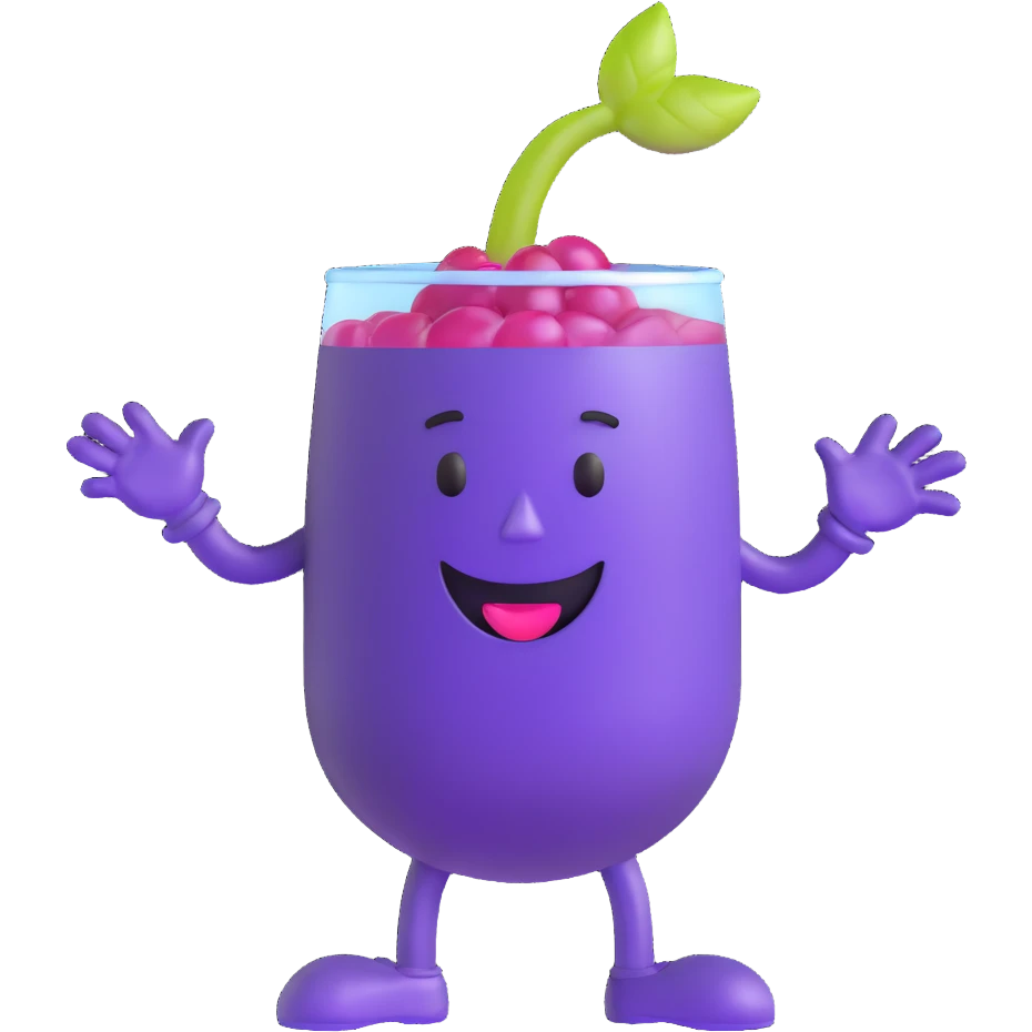purple grape koolaid man character emoji