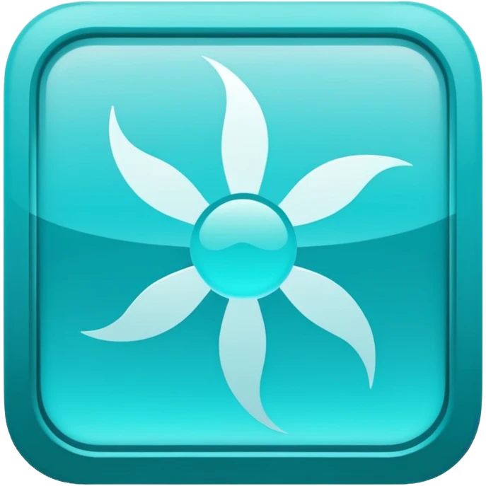 a Tiny compressed Stylized light-turquoise wind wind symbol inside a gradient white square icon, light turquoise borders icon emoji