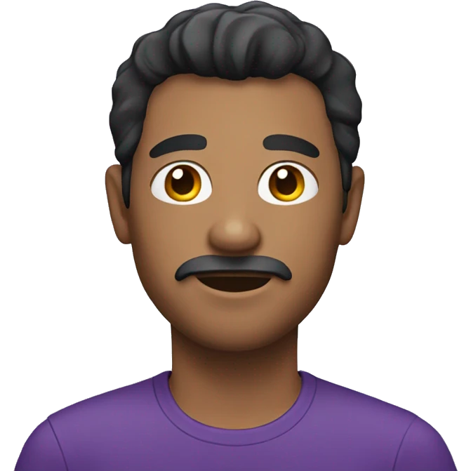 man with dark hair wearing a purple shirt emoji