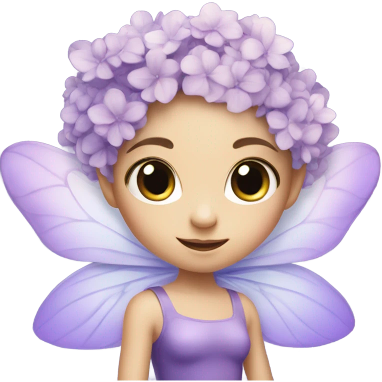 Hydrangea, fairy, wings, girl, purple  emoji