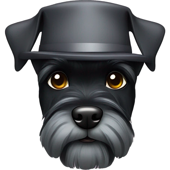 black schnauzer with a hat emoji