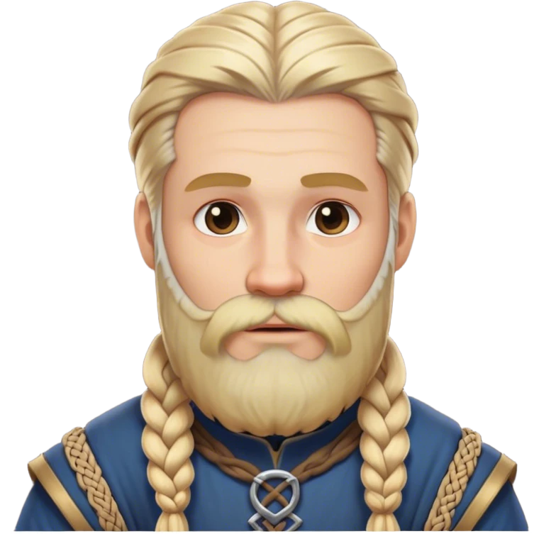 Medieval male light blonde thick beard with double braids emoji