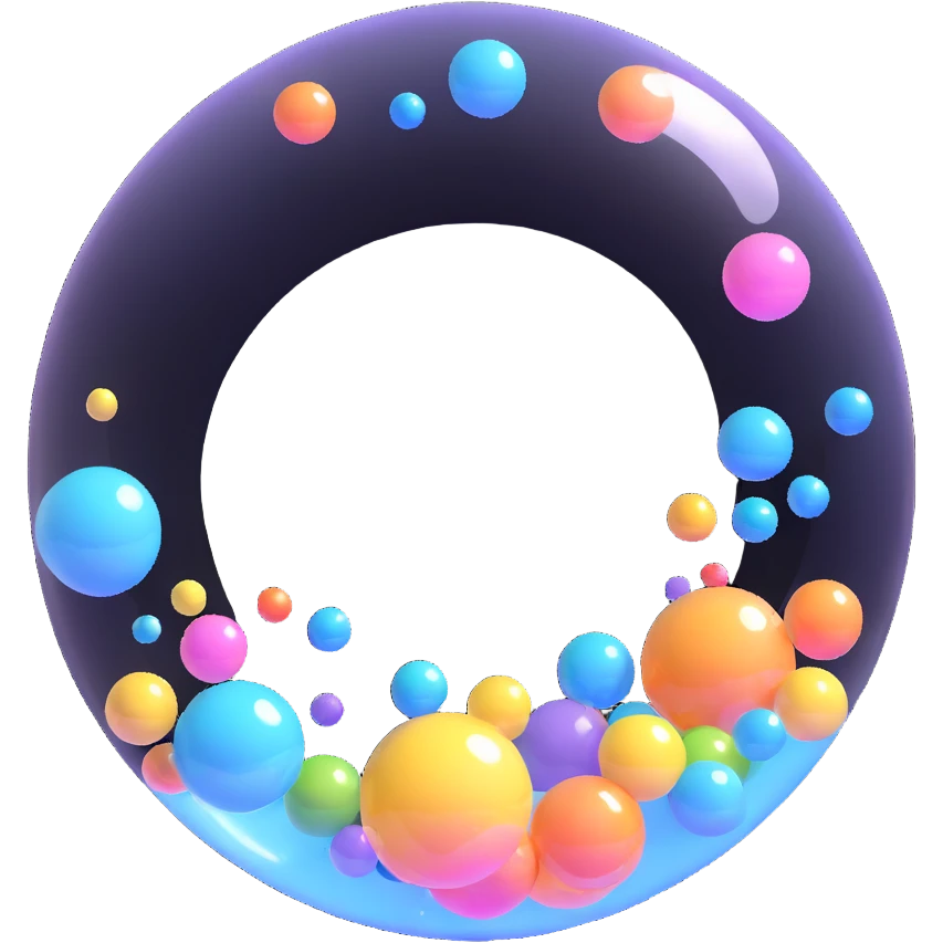 large soap bubble surrounded by tiny bubbles emoji