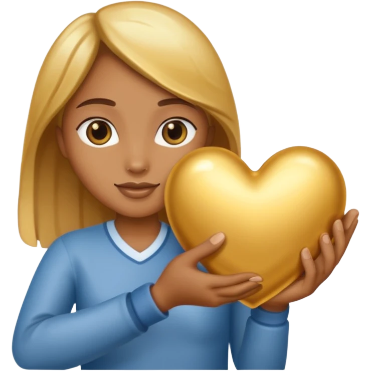 Золотое серде в руке emoji