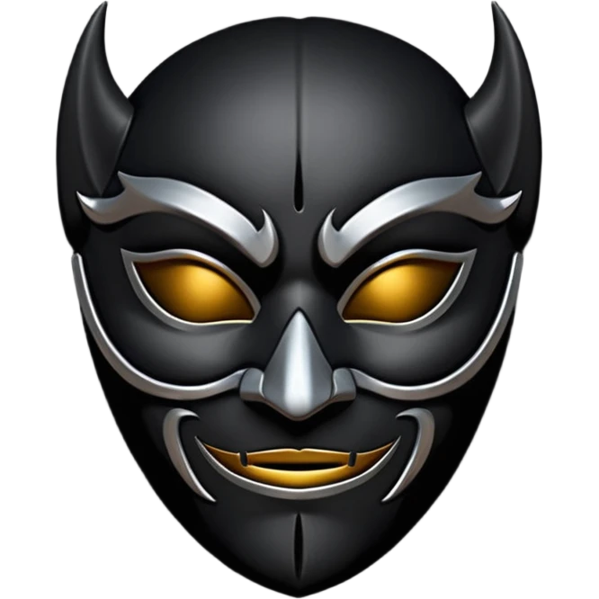 Minimal emoji, gothic mask forged from matte black leather, emotionless expression, smooth heavy surface, subtle leather texture, deep shadows, centered, bdsm slave leather mask emoji