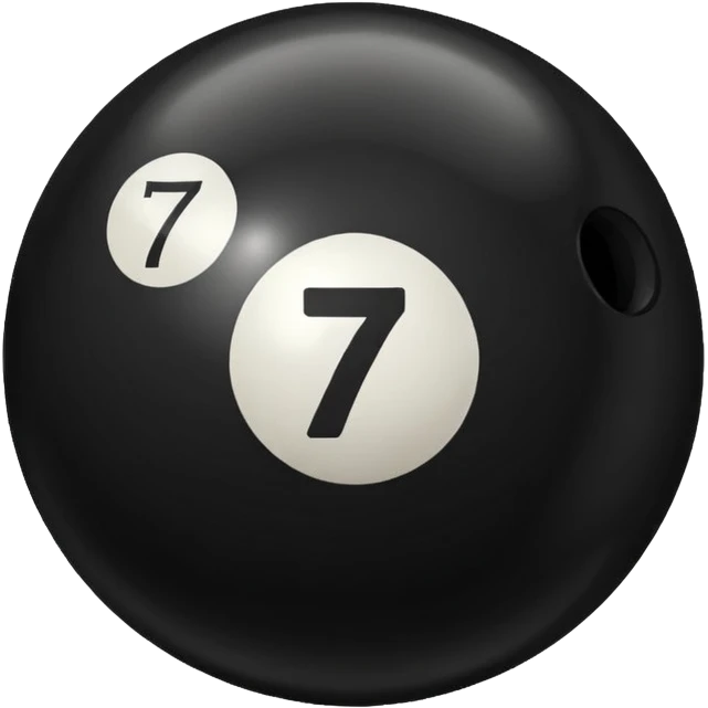 Black Pool ball with the number 7 on it. Only number 7 on it  emoji