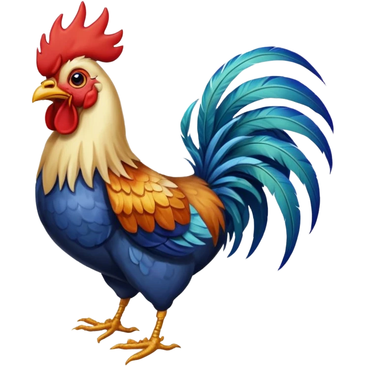 Rooster with a fish emoji