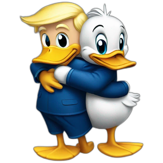 Donald Trump Hugging donald duck emoji