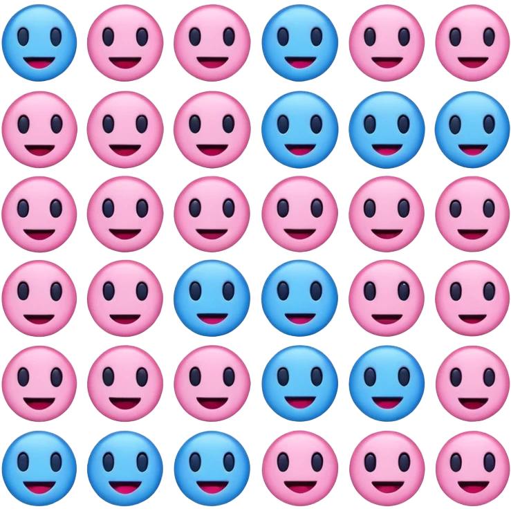 Emoji azul e rosa emoji