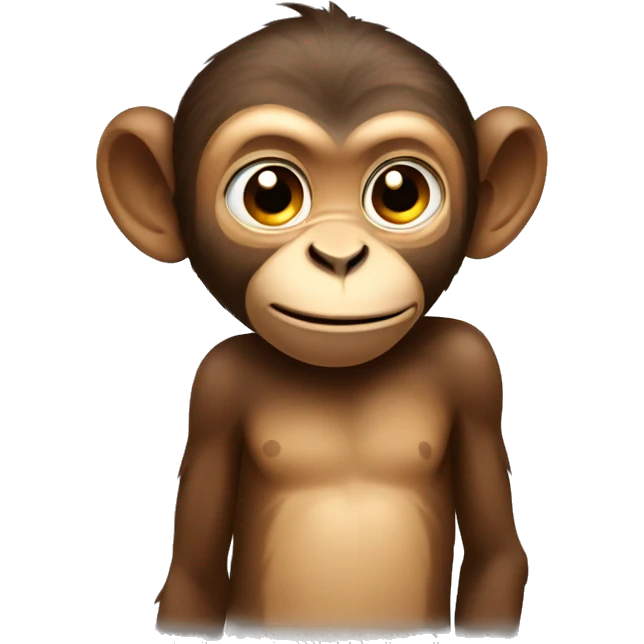 young brown monkey shrugging emoji