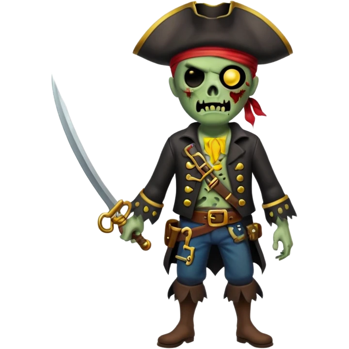 Pirate Zombie full body emoji