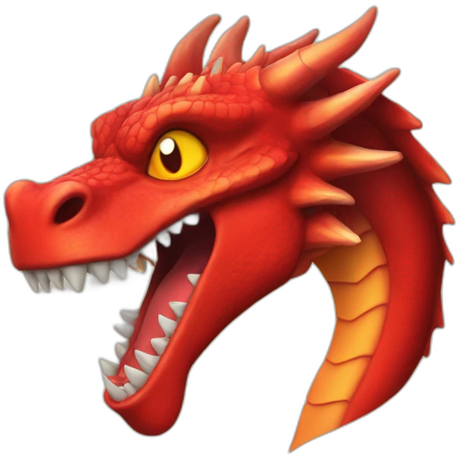 A red dragon with fire coming out of its mouth emoji