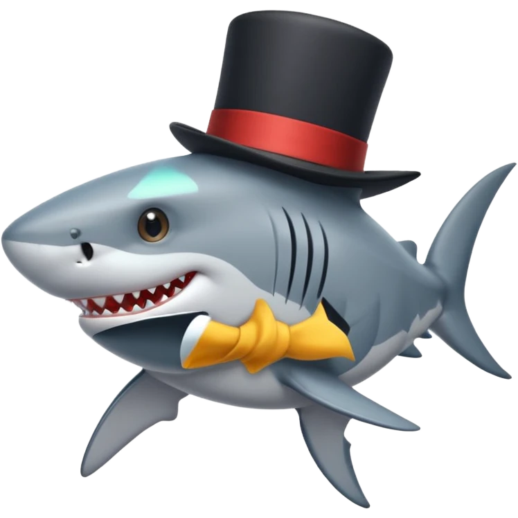 Shark with a top hat emoji