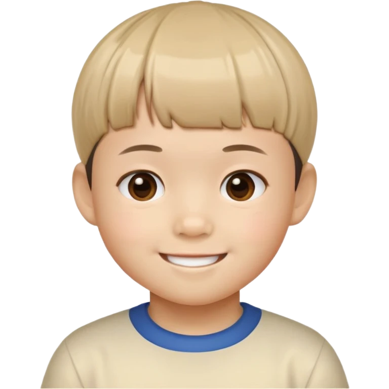 Chinese kid with a bowl cut emoji