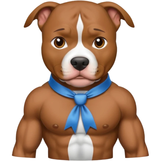 pitbull with head ribbon and shirt emoji