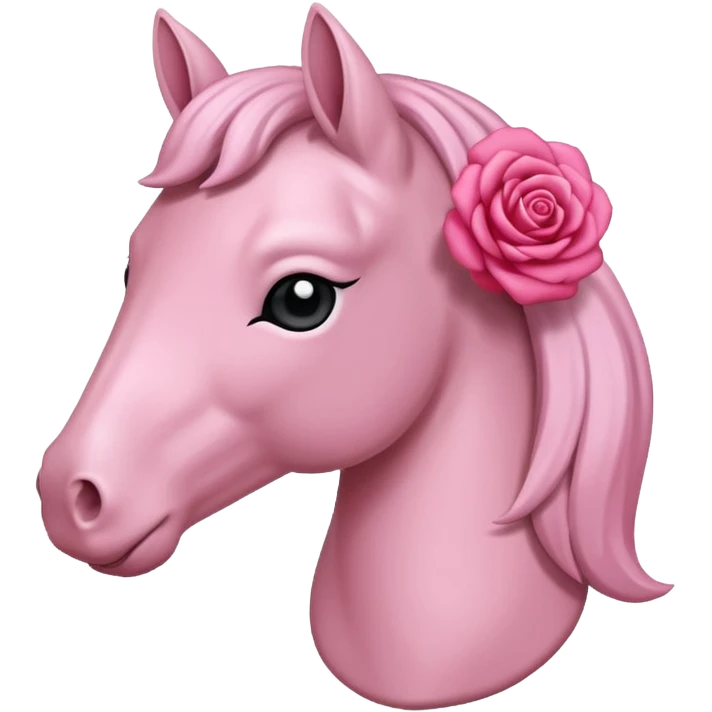 Cheval blanc avec un noeud rose mignon emoji