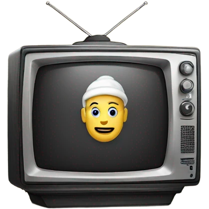 Tv with old Christmas film on emoji
