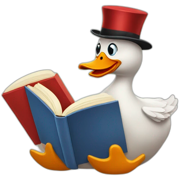 red duck reading a book emoji