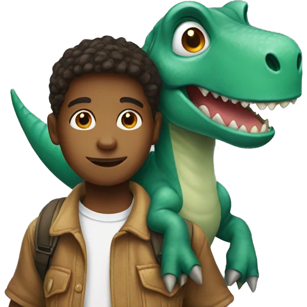 Kid with dinosaur  emoji