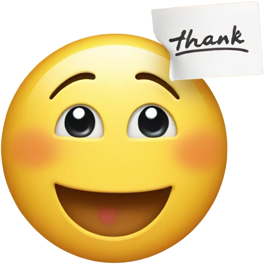 Emoji with thank you note  emoji