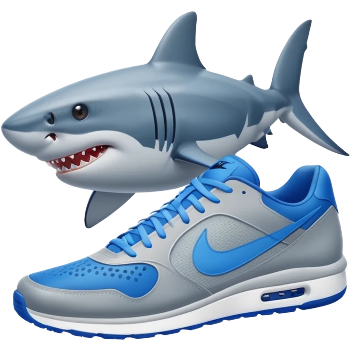 Make a shark with blue Nike shoes  emoji