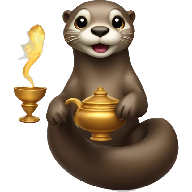 Otter coming out of genie lamp emoji