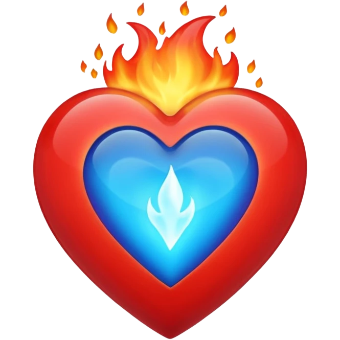 red heart with blue fire emoji