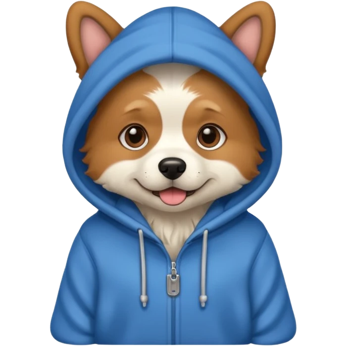 Dog wearing hoodie emoji