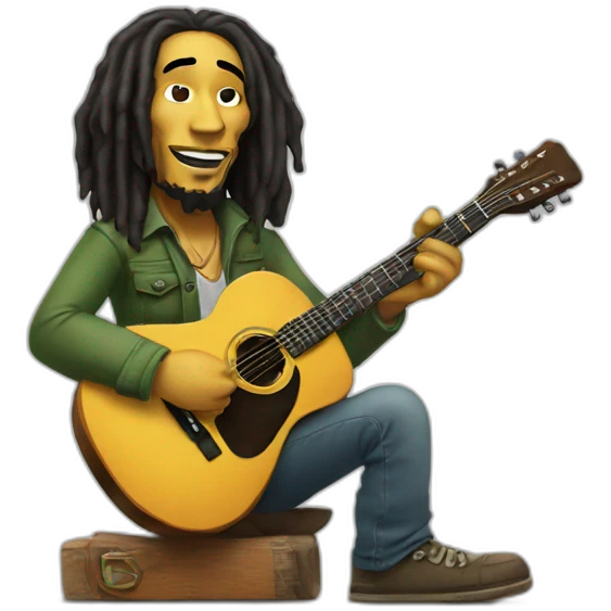Bob Marley with his guitar emoji