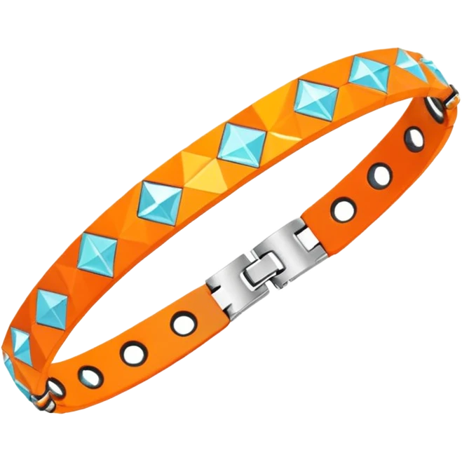 low poly orange bracelet diamonds emoji