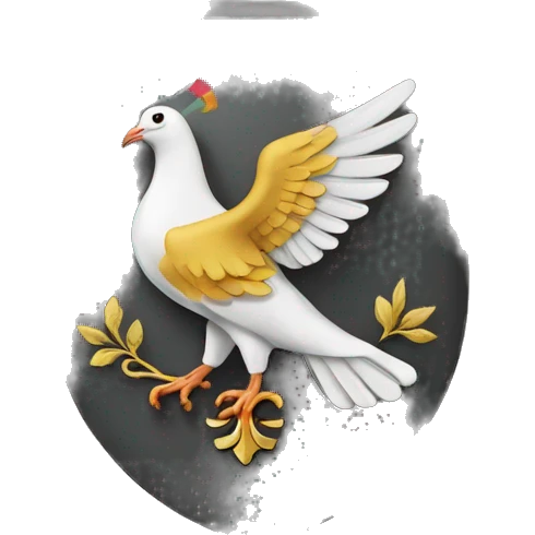 coat of arms with pigeon emoji