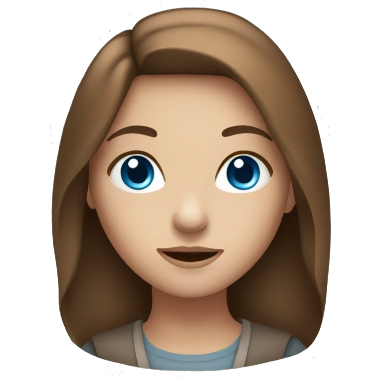 Girl with blue eyes and brown hair emoji