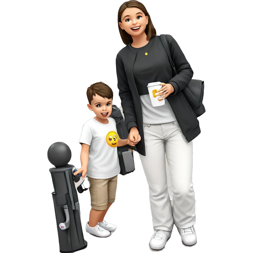 happy girl with friends outdoors emoji