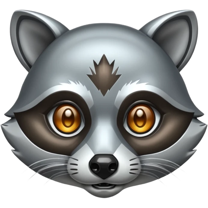 Cyborg racoon face emoji