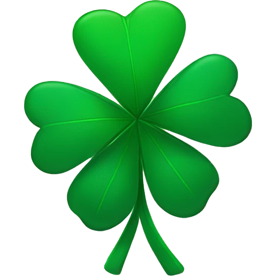 four-leaf clover with christmas hat emoji