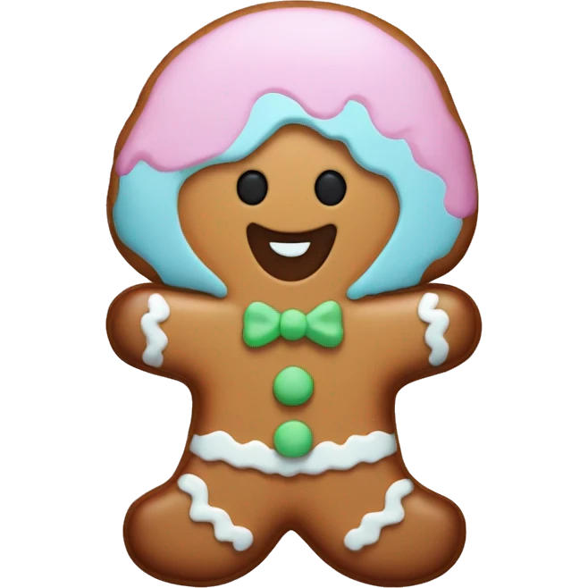 Pastel gingerbread man emoji