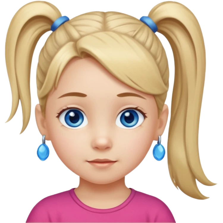 una chica pequeña con una cola de caballo de 4 años emoji