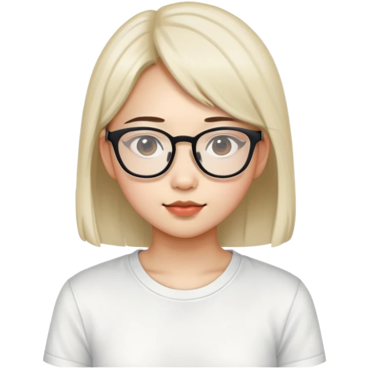 Joey as in the baby kangaroo but characterized as a 18 yo Asian girl with glasses and white lulu shirt  emoji