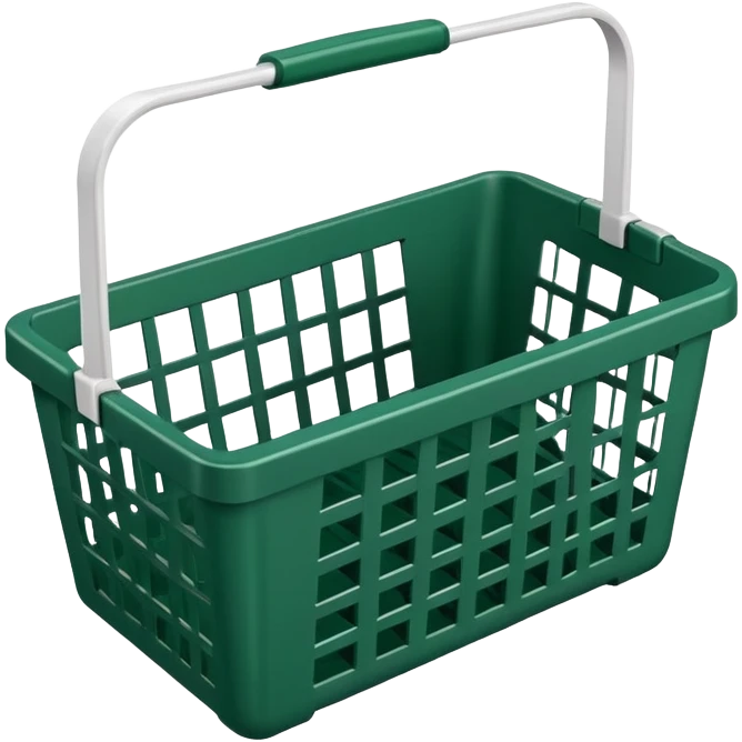 Dark green empty grocery basket isometric emoji