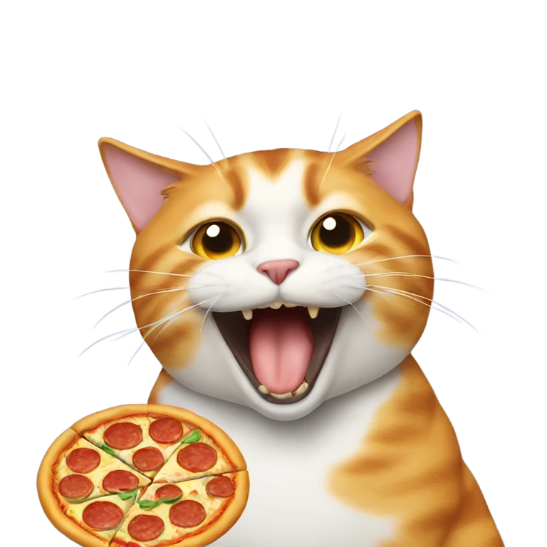 Cat eating pizza emoji