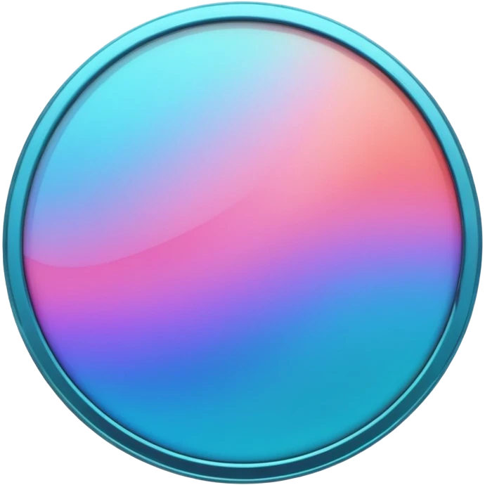 
Rotate 35 degree  coin color in in gradient of turquoise, blue, pink, purple, and coral emoji