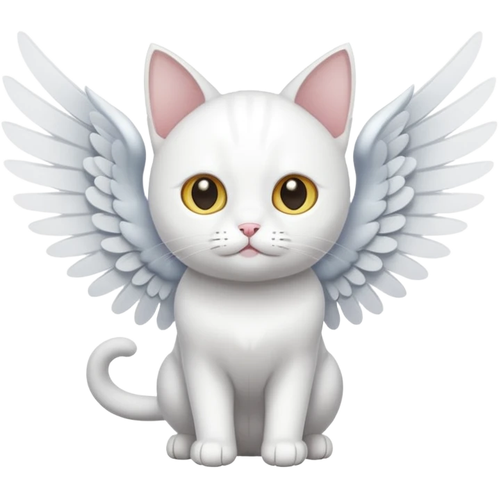 white cat with wings emoji