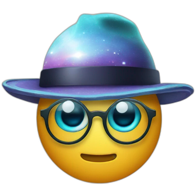 planet uranus in a hat and glasses emoji