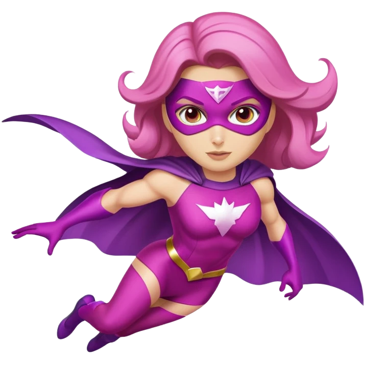 pink violet woman superhero flying emoji