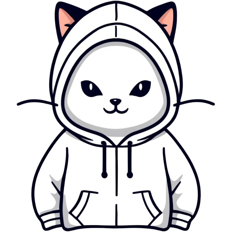 Cat wearing a hoodie  emoji